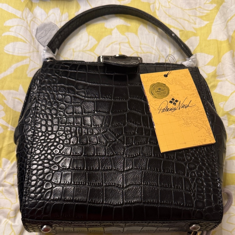 Patricia  Nash nela black leather bag NWT